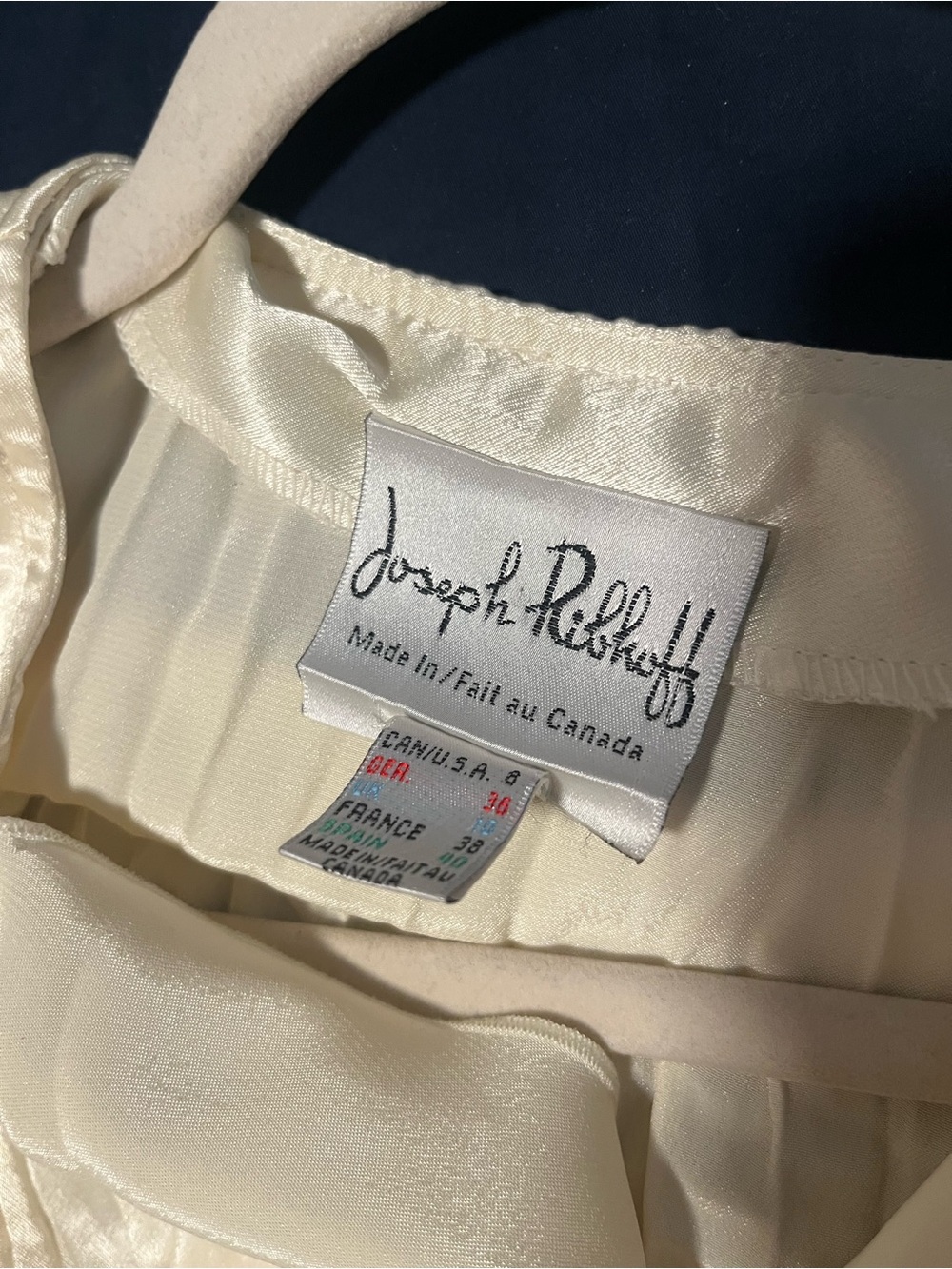 Joseph Ribkoff Cream Ruffled Satin Blouse - Picture 2 of 4